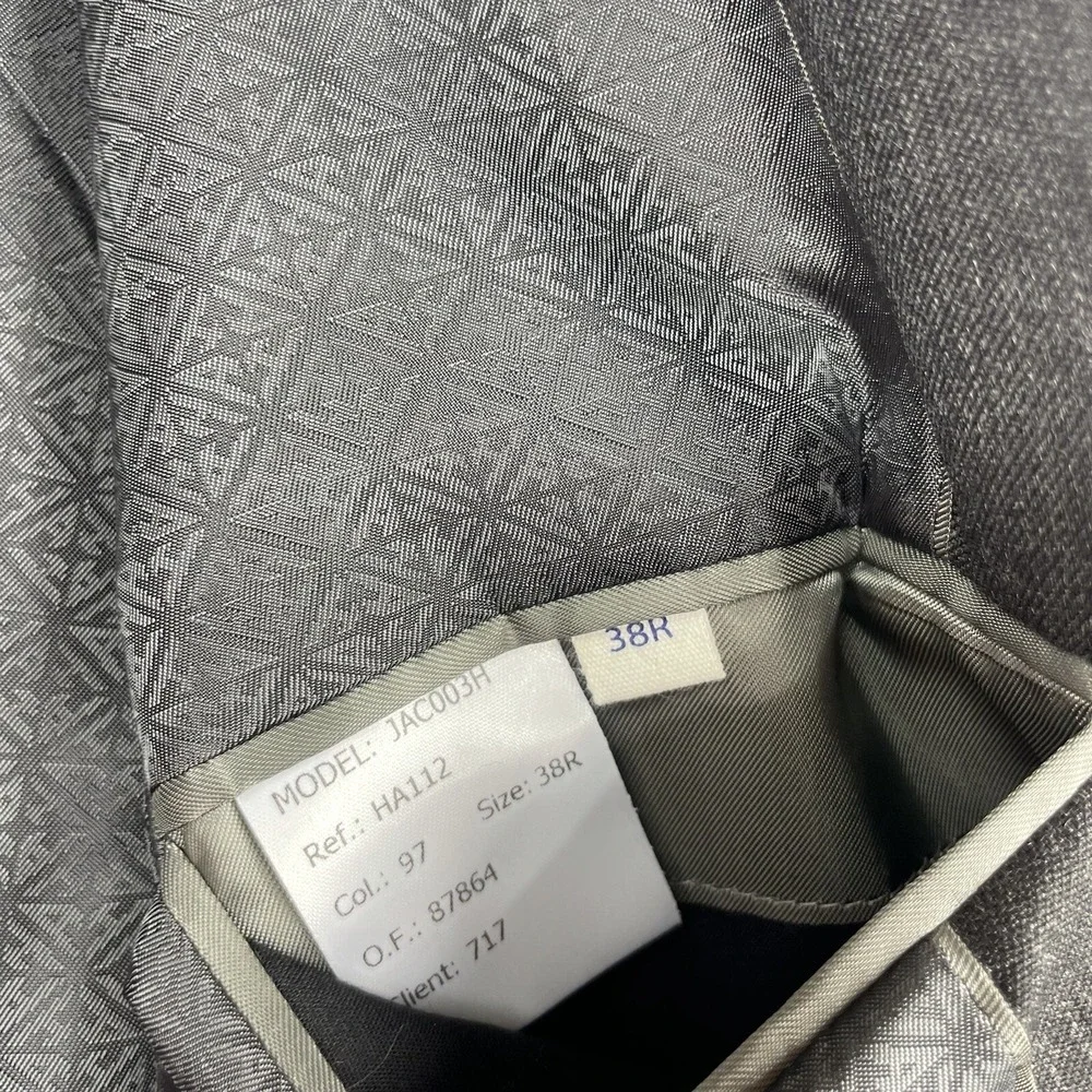Hardy Amies‎ Gray Charcoal 38R Wool PRESENT Mens Blazer NWOT